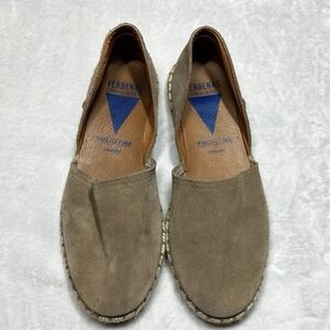 Verbenas Shoes Womens Sz 9.5 US 40 EU Carmen Leather Suede Espadrilles Flat